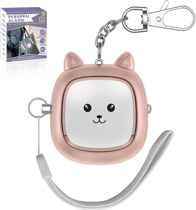 VIGOROAD Safe Sound Personal Alarm, 130 dB Loud Siren Song Emergency Security Alarm Keychain with LED Light, Personal Sound Safety Siren for Women, Men, Children, Elderly(Rose Gold) - Image 1